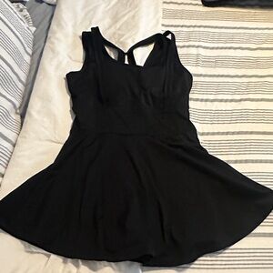 Chic Black Sleeveless Sporty Mini Dress